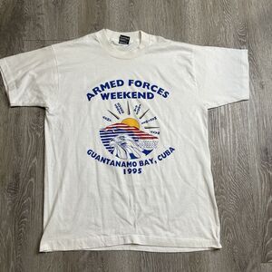 USA Armed Forces Military Cuba Vintage Single Stitch T-Shirt Large FOTL Best